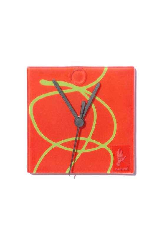 Geo piros-zöld falióra 13x13 cm