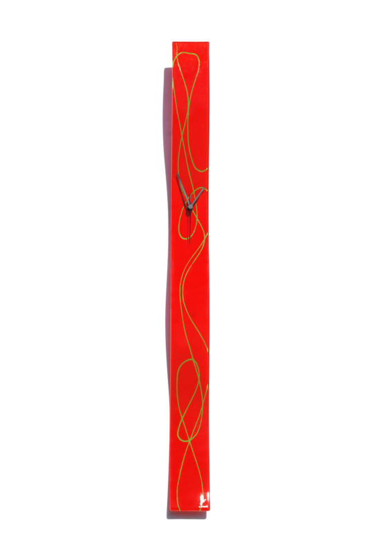 Geo piros-zöld falióra 8x98 cm