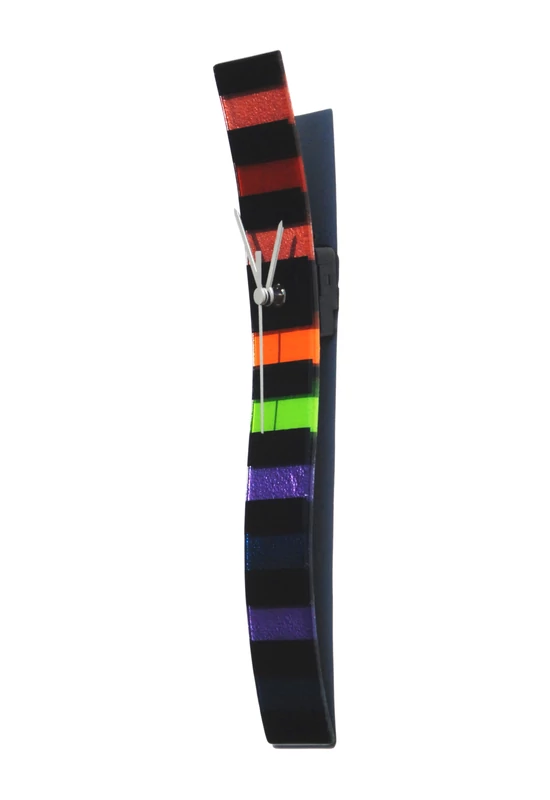 Carneol Rainbow fekete-szivárvány falióra 6x41 cm
