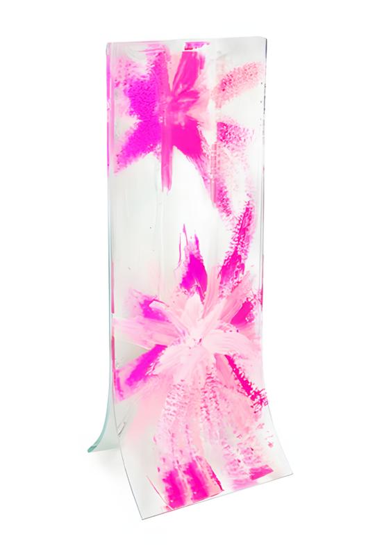 Transzparens alapú encián-pink-csillag váza14x36 cm-es méretben