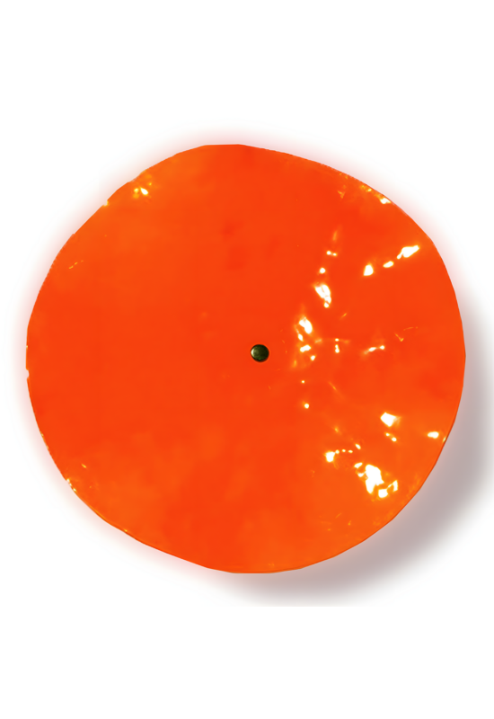 Extra nagy méretű üveg virág kültérre narancs színben 100 cm -es rozsdamentes acélszáron