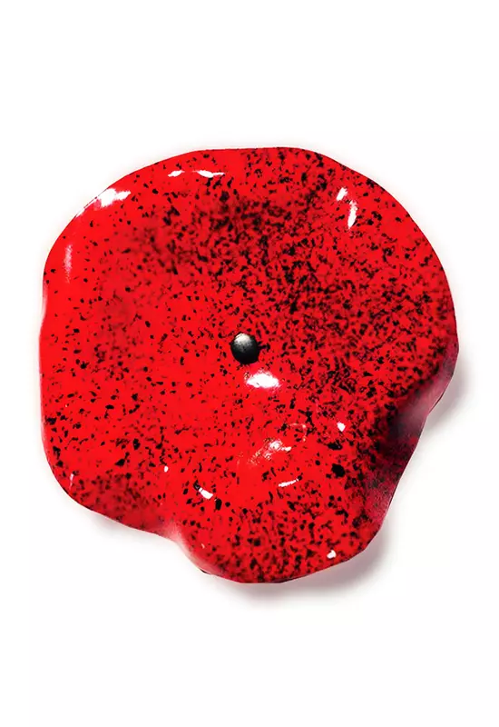 üveg virág kültérre piros fekete színben 50 cm -es rozsdamentes acélszáron